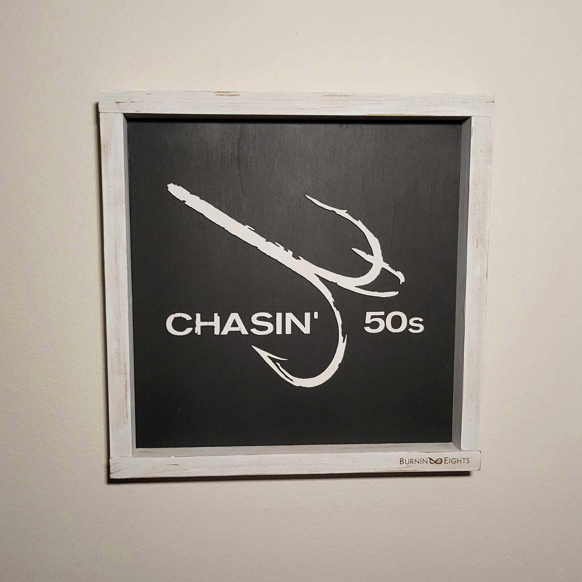 3D Black/White Chasin' 50s Hook Sign – Burnin Eights
