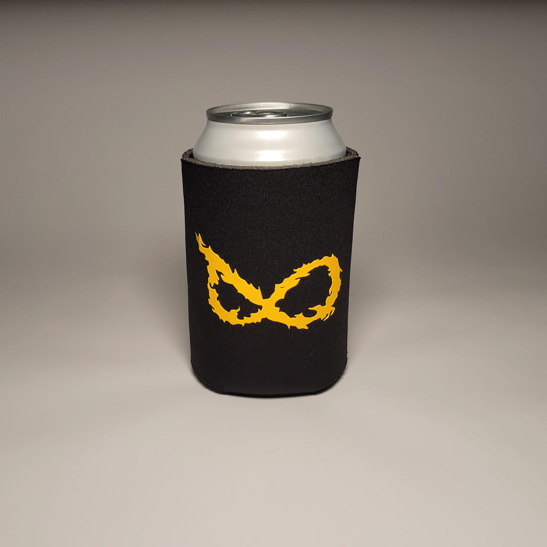 Burnin Eights Can Koozie - Gold Flame