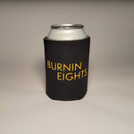 Burnin Eights Can Koozie - Gold Flame