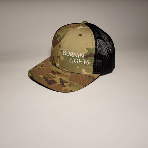 Burnin Eights Mid Profile Camo Trucker Hat