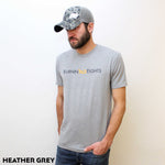 burnin eights mens t-shirt full logo heather grey